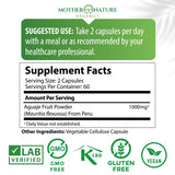 Mother Nature Aguaje Curves Capsules for Women, 1000mg (120ct), Natural & Sustainably Sourced Aguaje Fruit from Peru for Female Health, Hormone Balance, Curve Enhancer, Vegan, Non-GMO & Gluten-Free