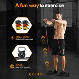 MQRW Push Up Board,Home Gym,Portable Exercise Equipment,Pilates Bar and 20 Fitness Accessories with Resistance Bands and Ab Roller Wheel,Full Body Workout at Home
