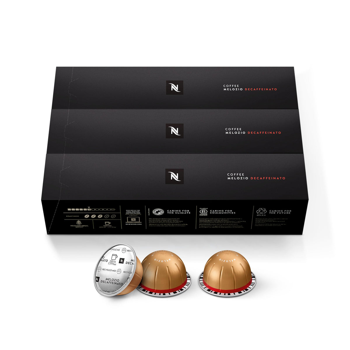 Nespresso Vertuo, Melozio Decaf, Medium Roast, 30-Count Espresso Pods