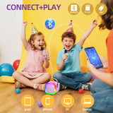 Kinglucky Mini Karaoke Machine for Kids & Girls Age 3–12, 2025 Top Christmas & Birthday Gift for 3–12 Year Old Girls, Kids' Personal Video Players Accessories with 2 Wireless Microphones – Purple