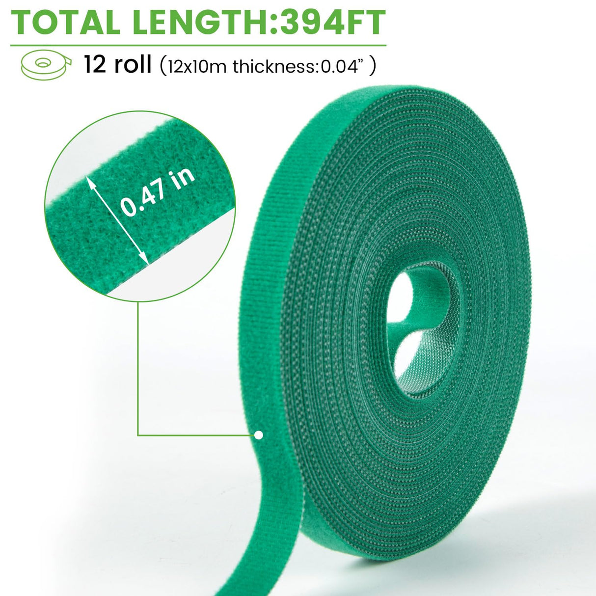 GCTWFYK 12 Rolls Plant Tape, Twist Ties for Plants 1/2" 394ft Garden Plant Ties, Green Tape, Soft and Tomato Plant Ties, Plant Twist Tie for Plant Gardening, Home, Office