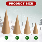 TFTAFAN Paper Mache Cones Brown Craft Cones Open Bottom Cardboard Craft Cones for Halloween Christmas Valentine's Day DIY Gnomes Ornament Christmas Cone Tree Decorations (8)