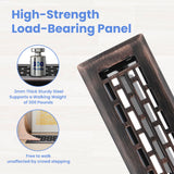 Howeall 2x12 Inches 4 Pack Heavy Duty Walkable Floor Register - Easy Adjust Air Supply Lever Decorative Floor Vent Covers, Boston Design Vent Covers for Home - Oil Rubbed Bronze