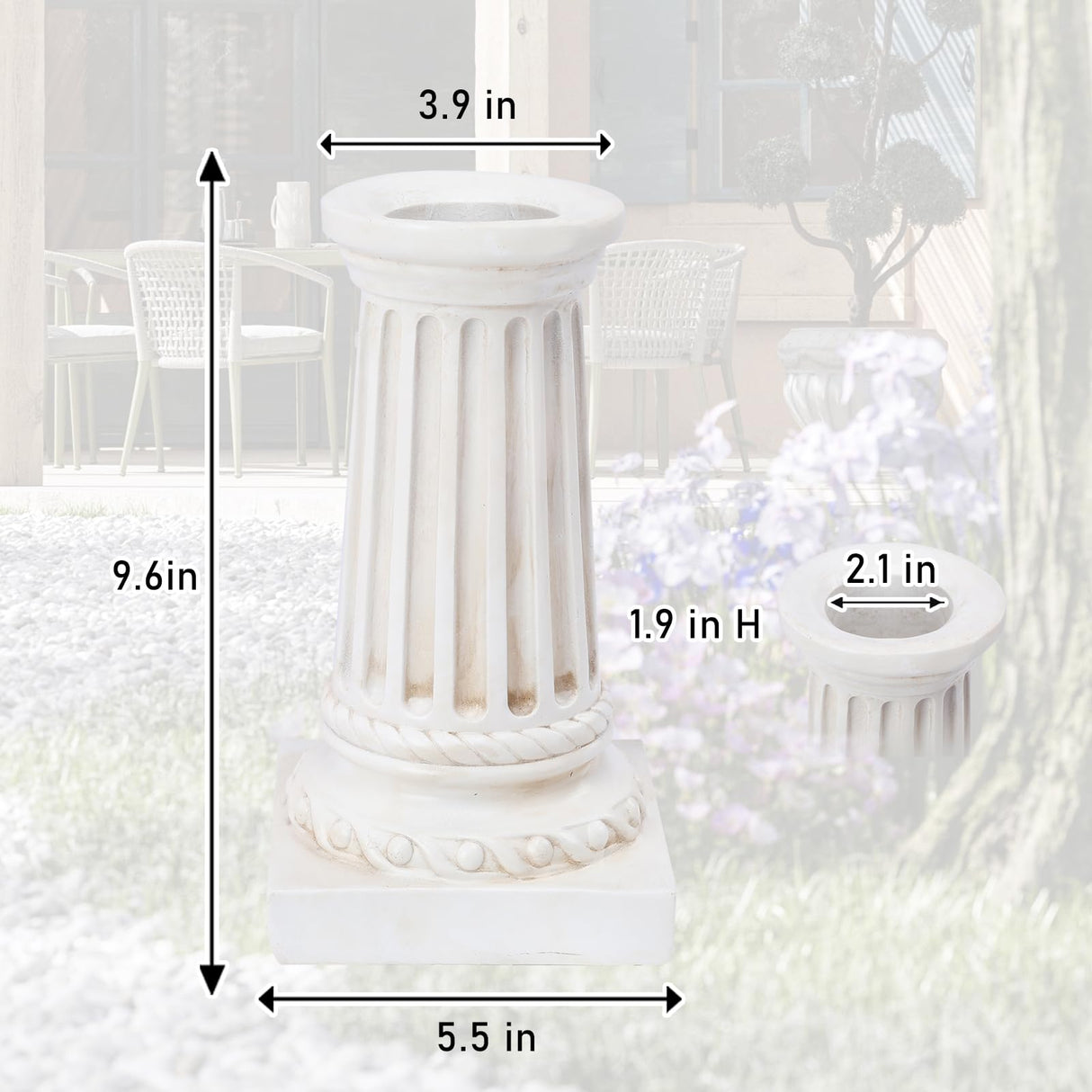 VCUTEKA Gazing Ball Stand, 8-10" Gazing Globe Outdoor Roman Garden Pedestal