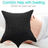 D. Cozy Star Shaped Hysterectomy Pillow with 2 Pockets for Abdominal Surgery Hysterectomy Recovery Must Haves Products Gifts Tummy Pillow with Hands Placement Pouch Minky Dot Black