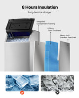 VEVOR Commercial Ice Maker Storage Bin, 300 LBS Capacity Ice-Bin, Stainless Steel Commercial Ice Storage Bin with Adjustable Anti-Slip Rubber Feet, Suitable for Restaurant Hotel and Beverage Shops