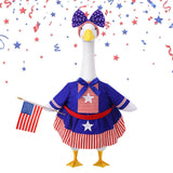 Patriotic 4th of July Porch Goose Outfit for 23 Inch Lawn Statue, 250th Anniversary Independence Day American Lawn Goose Clothes Costume, Red White Blue Patriotic Decorations for Garden Outdoor