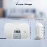 Siterlink Carbon Monoxide Detector, 10-Year Life Carbon Monoxide Alarm, Replaceable Battery CO Detector with LCD Digital Display and Test Button, 3 LED Lights CO Alarm for Home, GS828C-D, 4 Pack