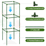 6 Pack 43.3 Inch Adjustable Tomato Cages Garden Plant Trellis