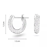 Swarovski Dextera Mini Hoop Women's Earrings, Clear Swarovski Crystals on a Rhodium Finished Setting with Lever Back Closure