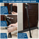Door Security Bar, Rerishom Door Stoppers Security bar,Heavy Duty Door Lock Security Door Jammer Door Stopper for Apartment, Hotel Room,Screen Door Hardware (Dark Black, 1 Pack)