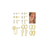 11 Pairs All CZ Hoop Earrings Stack Hypoallergenic Huggie Earring Studs