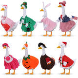 8 Set Porch Goose Outfits, Porch Goose Holiday Outfit, Christmas Fall Halloween Summer 4th of July Easter St. Patrick Valentine's Day Lawn Porch Goose Clothing for 23" Lawn Goose Patio Yard Decor