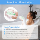 Zerwhil 2 Pieces African Net Sponge, Authentic Real African Exfoliating Net Bath Sponge Wash Cloth Loofah Exfoliating, Body Back Scrubber for Shower, Nylon Exfoliating Washcloth Towel for All Skin