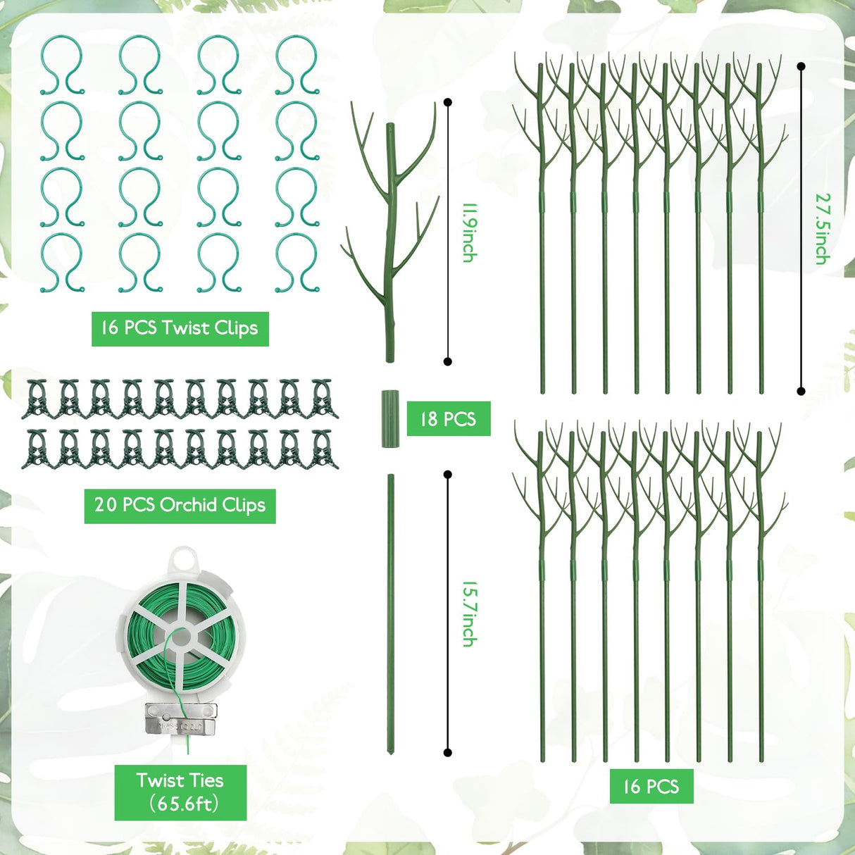 16 Pack Plant Support Stakes, Detachable Monstera Climbing Stakes