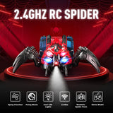 Spider Toys for Boys 4-6, 5-7, 8-12+, Remote Control Spider Robot Toy with 2.4 GHz Remote Controller, RC Robot Spider with Spray/Lights/Music, Realistic Spider Gift for Kids Boys, Halloween, Christmas