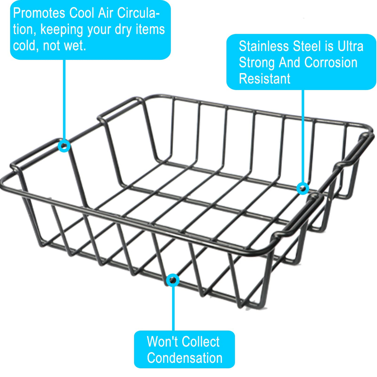 Cooler Basket for YETI Tundra 50 or 65,Inside Dry-Goods Basket Compatible with Cabela's 60QT, Igloo BMX 52QT, Ozark Trail 52QT,Pelican Elite (45 & 70) etc,Stainless Steel Wire Cooler Rack