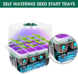 MYMULIKE Seed Starter Tray with Grow Light,5 Pack 60 Cells Seedling Tray Kit Reusable & Dishwasher Safe for Starting Vegetable, Flower & Herb Seeds Indoor Grow Kit for Deep-Rooted Seedlings