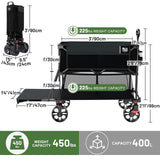 TIMBER RIDGE 400L Folding Double Decker Wagon with Brakes, 54" Extra Long