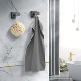 Fenas Heavy Duty Stainless Steel Towel Hooks, Wall Mounted Square Robe Hooks for Bathroom, Kitchen, Bedroom, Hotel 2 Pack Grey
