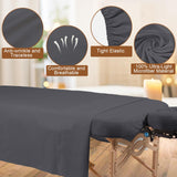 FUNLIYING 4 Sets Premium Microfiber Massage Table Sheets Set 3 Piece Set Includes Massage Table Cover Fitted Sheet and Fitted Face Rest Cover, Grey