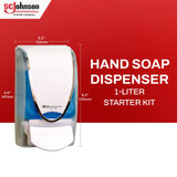 SC Johnson Professional Azure FOAM Dispenser and Refill Starter Kit, Wall Mount Soap Dispenser for Hand Soap, 1 Refresh Azure FOAM Hand Wash, 1 Liter Cartridge, 33.8 fl. oz., for Professional Use Only