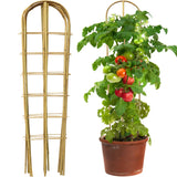 Taoskai 3 Pack 4 Feet U-Shape Bamboo Trellis, Natural Garden Bamboo Trellis for Climbing Plants, Vegetables, Cucumber, Tomato, Outdoor and Indoor Potted Plants