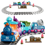 Lipneaed Train Set for Toddlers, Magnetic Train Toys for Toddlers 3+, 4pcs Trucks Toy Train for Boys and Girls, Birthday Christmas Toy Gifts for 3 4 5 6 7 8 Years Old