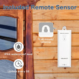 KIDLEDUCT Indoor Outdoor Thermometer Wireless Battery Powered, High Precision Inside Outside Humidity Temperature with Alert, Backlight Weather Thermometers with 1 Sensor, 330ft Wireless, Black