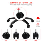 Herman Miller 60mm (2.36") Aeron Chair Caster Wheels Replacement (Set of 5, Black), Heavy Duty, Universal Size, Fit Most Brand Office Chair