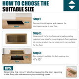VOISEN Floor Register 4x10, 6 Pack Brown Floor Vent Covers, Heavy Duty Steel Walkable Floor Vents,Vent Covers for Home Floor