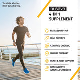 (4 Pack) Organic Vitamin D3 K2 Drops with MCT Oil Omega 3, 5000 IU - Maximum Strength Vitamin D Liquid, No Fillers, Non-GMO Liquid D3 for Faster Absorption and Immune Support (Strawberry, 4 Fl Oz)