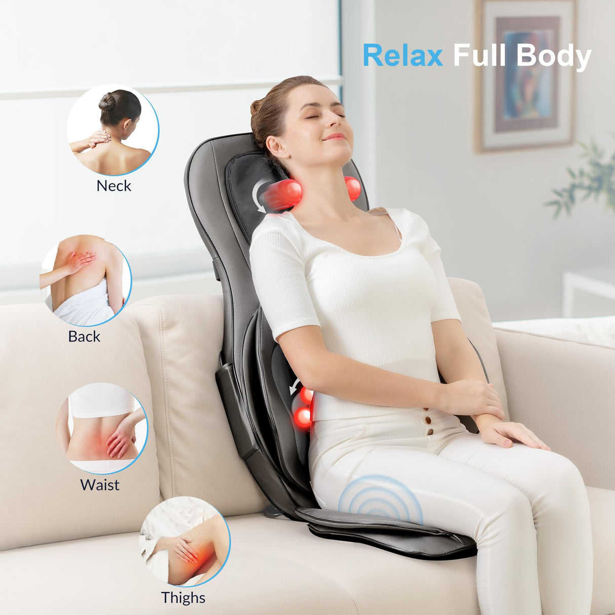COMFIER Shiatsu Neck Back Massager with Heat, 2D ro 3D Kneading Massage Chair Pad, Full Body Massage Pad, Gifts for Dad Mom