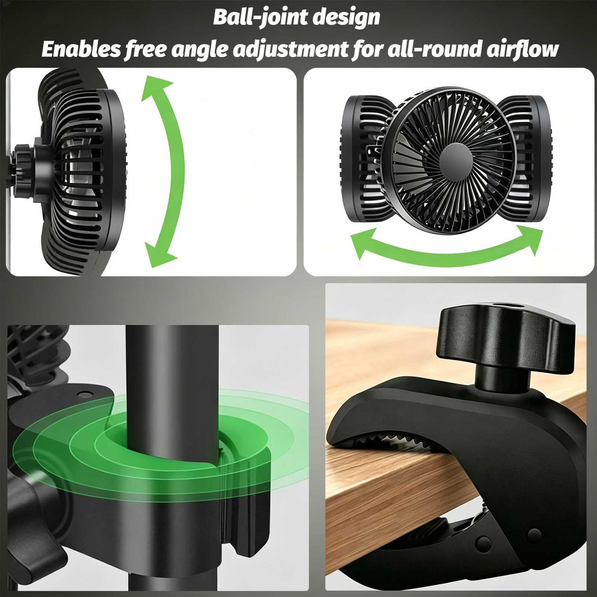 Brioeua 5" Grow Tent Fan, Smart Plug Remote & Timing, 3-Speed Quiet Airflow, Brushless Motor, Adjustable Clamp, 8 Ft Power Adapter for Hydroponics Cooling Ventilation Grow Tent Dual Clip Fans