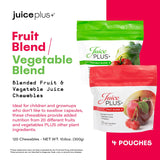 JuicePlus+ Fruit & Vegetable Blend Soft Chews - Tasty Vegan Fruit and Veggie Gummy Vitamins for Adults & Kids - 4 Month Supply (4 Pouches, 30 Chews Each)