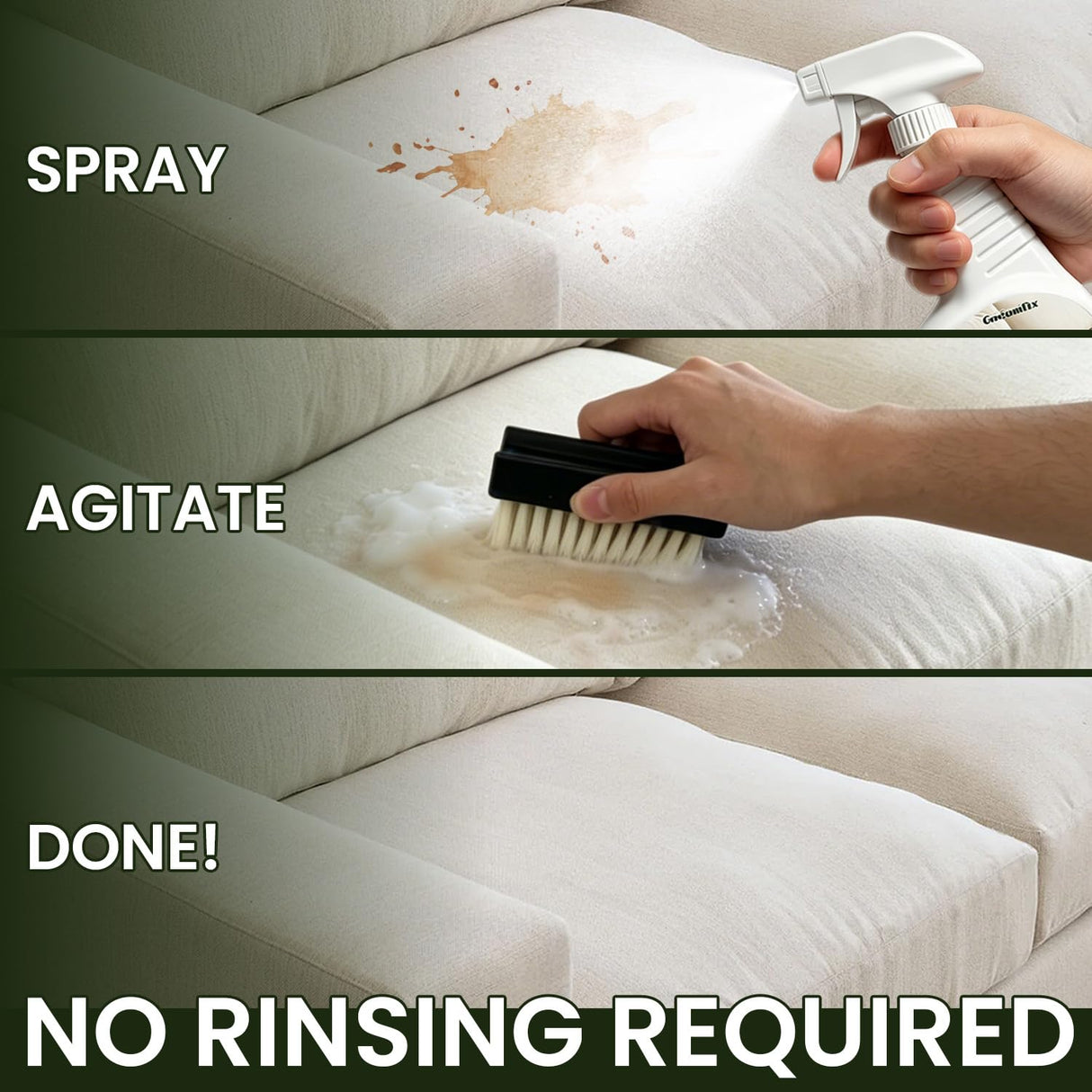 cocomfix Couch Cleaner Spray for Upholstery & Fabric – Stain Remover for Pet Stains, Old Spots, Coffee & Ink – Pet Friendly, No Rings, Quick-Drying – For Sofas, Chairs, Cushions & Area Rugs – 32oz