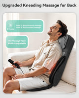 Snailax Shiatsu Neck and Back Massager with Heat, Upgraded Massage Chiar Pad with Compression, Vibration, Chair Seat Massager for Home, Office, Gifts for Men, Women