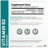 ForestLeaf Vitamin B2 Riboflavin 400mg, 90 Vegetarian Capsules