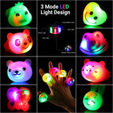 Mikulala 36 Pack Light Up Rings Glow in The Dark Party Supplies, Light up Party Favors, Goodie Bag Stuffers, Birthday Christmas Party Favors Classroom Prizes Cute Animal Treasure Box for Kids