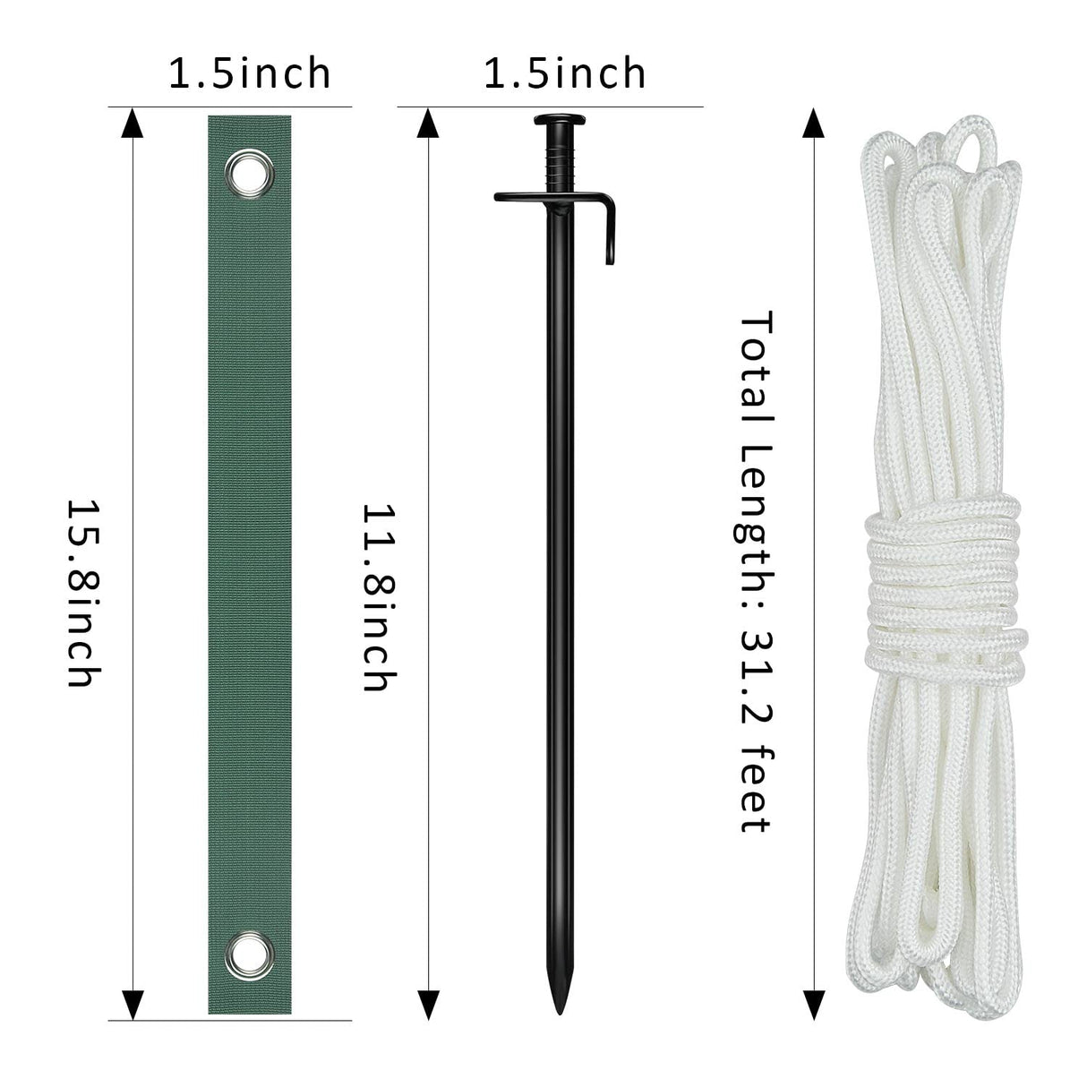 Tree Stake Kit, Heavy Duty Steel 11.8 Inch Steel Tree Stakes and Supports for Young Tree Anti Strong Wind, Leaning Tree Anchor Straightening Kit (4)