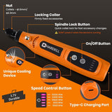 HARDELL Mini Cordless Rotary Tool 4V, 5-Speed Rotary Tool Kit with 42 Accessories, Rechargeable Power Rotary Tool for Engraving, Sanding, Polishing, Drilling, Grinding, Small DIY Crafts