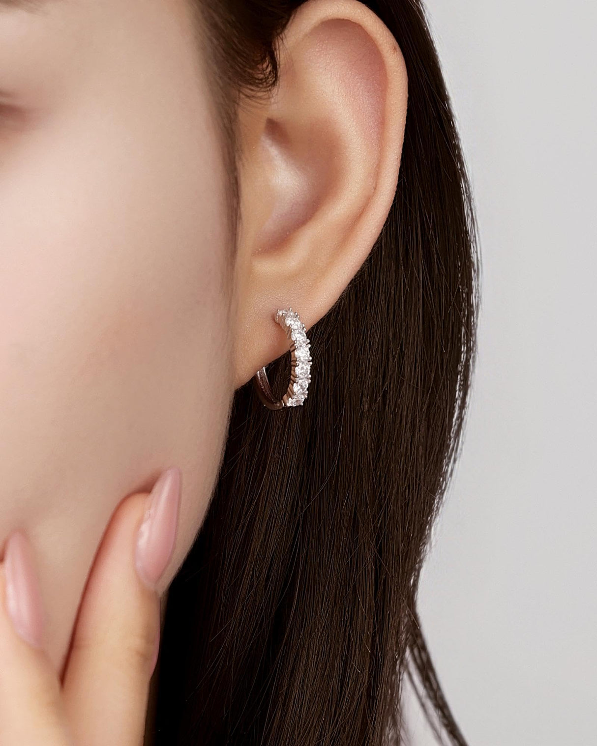 1.15CT Moissanite Hoop Earrings for Women, 925 Sterling Silve Huggie Hoops