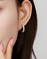 1.15CT Moissanite Hoop Earrings for Women, 925 Sterling Silve Huggie Hoops