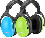 ZOHAN Kids Ear Protection 2 Pack, 25dB NRR Noise Cancelling Headphones for Kids, with Pillowy Pads, for Monster Truck, School, Autism, Sensory, Fireworks, Concerts, Events (Blue+Green)