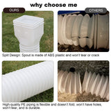 plusgutter 11.5ft Long Gutter Downspout Extensions Flexible, 4" Diameter Drain Downspout Extender, Down Spout Drain Extender for Rainwater Drainage, Extendable from 2.6ft to 11.5ft(White)