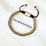 WP WEPICK 18K Gold-Plated Bracelets for Men Franco Link Chain Adjustable