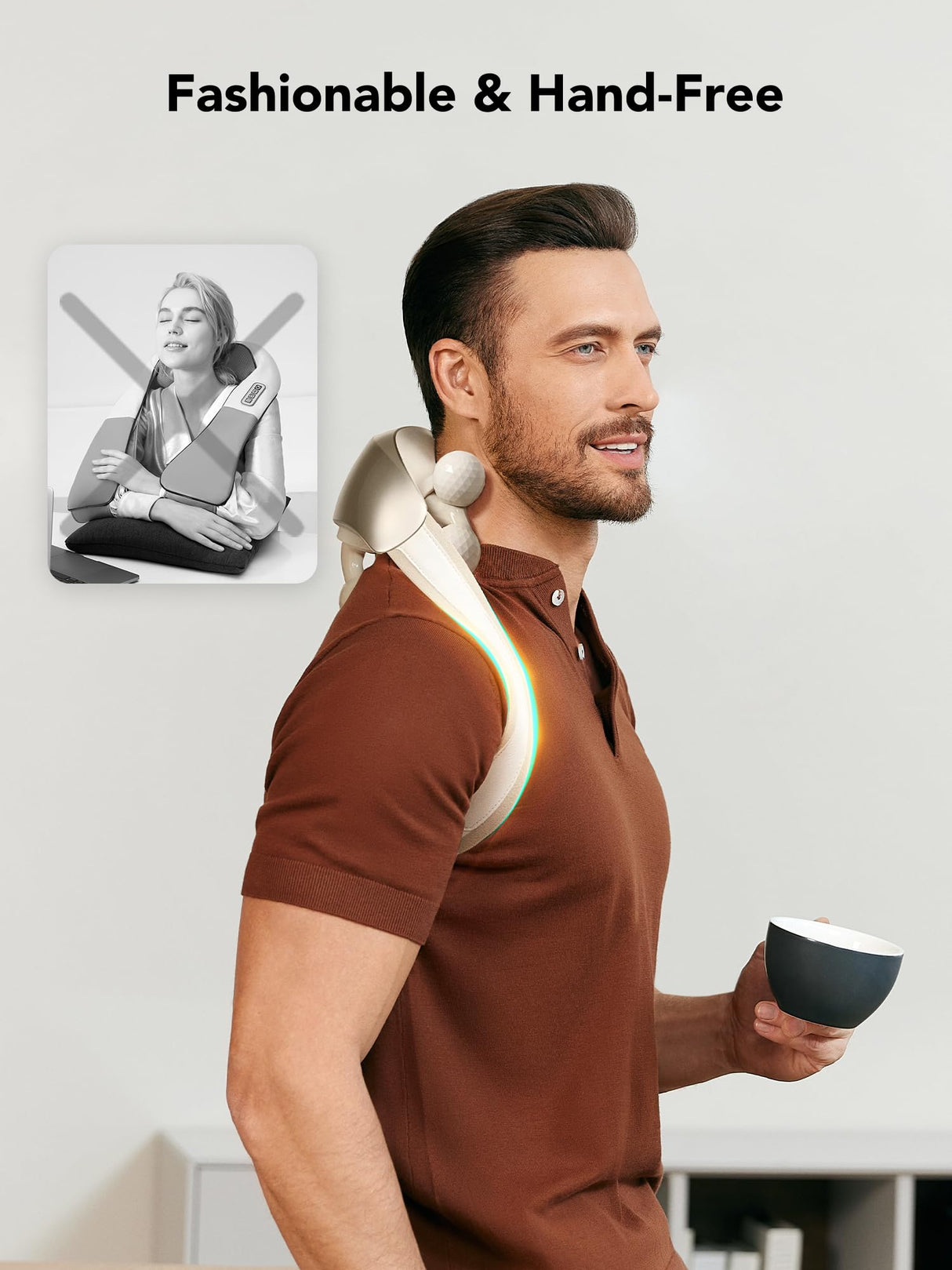 SKG Neck Massager for Pain Relief Deep Tissue, 6D Kneading Cordless Shiatsu Neck and Shoulder Massager with Heat Electric Massage Father Day Gift Ideas, H7 Ultra