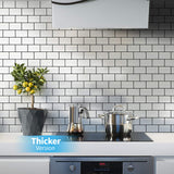 Art3d Peel and Stick Backsplash for Kitchen White Subway (10 Tiles, Thicker Design)