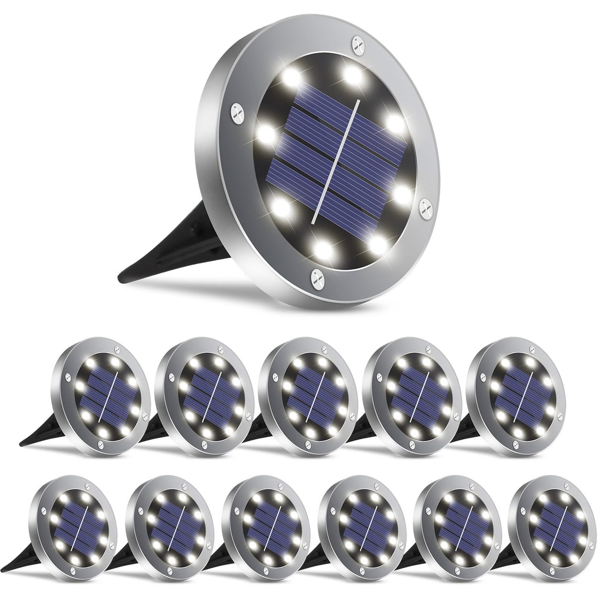 OULONGER Solar Lights Outdoor 16 Pack, Solar Garden Outdoor Waterproof Pathway Lights Bright In-Ground Light Outdoor Lighting Decor for Lawn, Patio, Yard, Driveway, Step and Walkway White Light