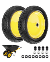 4.80/4.00-8 wheelbarrow tire, 16" Flat Free Solid Tire and Wheel, 2 Pack